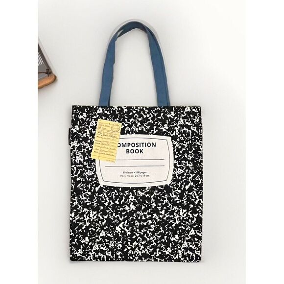 Out of Print Composition Book Canvas Tote Bag‎ Teacher Librarian Reader Gift NWT - Picture 1 of 8